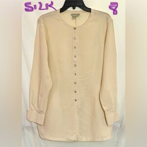 Ann Taylor Cream Button-Down 💯% Silk Shirt
